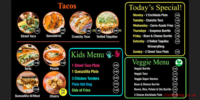 Taco Express Menu